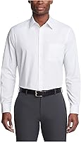 Van Heusen Men's Regular Fit Poplin Solid Dress Shirt - Wrinkle-Free, Machine Washable Long Sleeve Button-Down