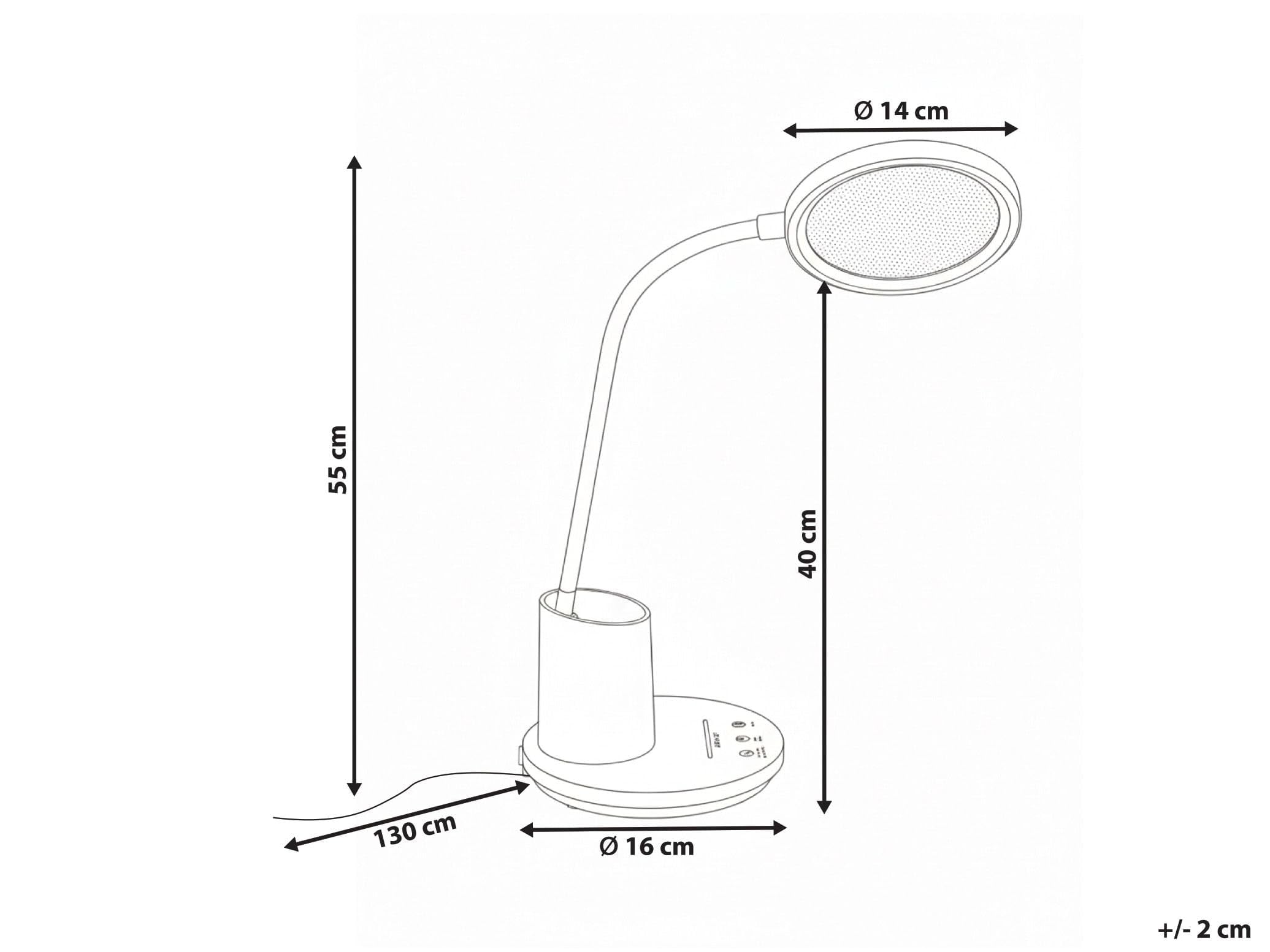 Beliani Schreibtischlampe LED hellbeige verstellbar dimmbar modern für Homeoffice Vela