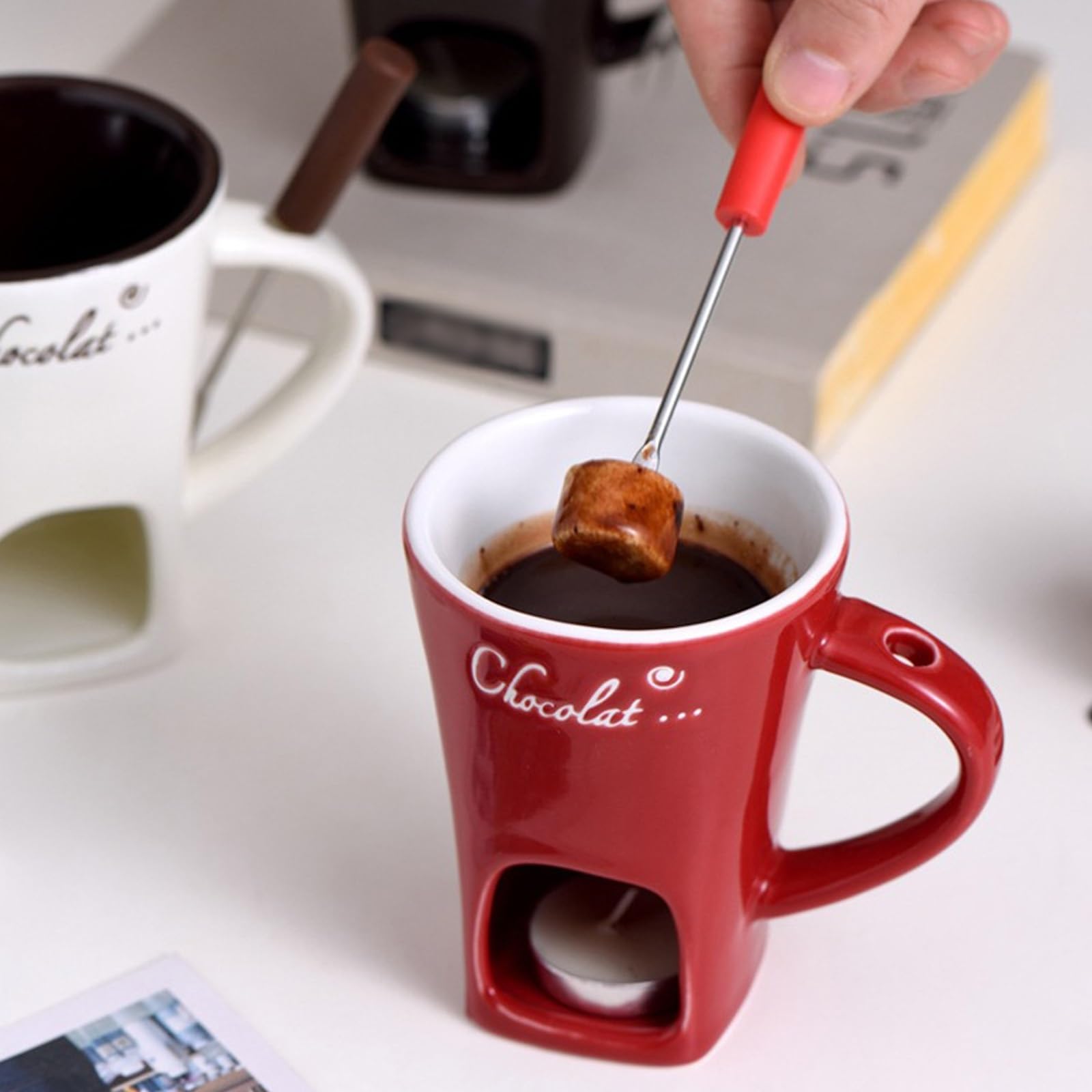 Amazon.co.jp: メルティカップ、チョコレートフォンデュマグセット