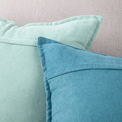 Miniatura 5 de Madizz Juego De 2 Suave Felpilla Decorativo Funda De Cojíns Lujo Estilo Fundas De Almohada Para El Sofá Dormitorio Verde Azulado Claro Rectangular 40 X 60 Cm