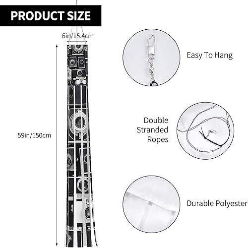 Miniatura 3 de Veleta grande de Halloween de 59 pulgadas de largo, 2 unidades, sin veleta ligera de Navidad para puerta delantera al aire libre, patio, porche,