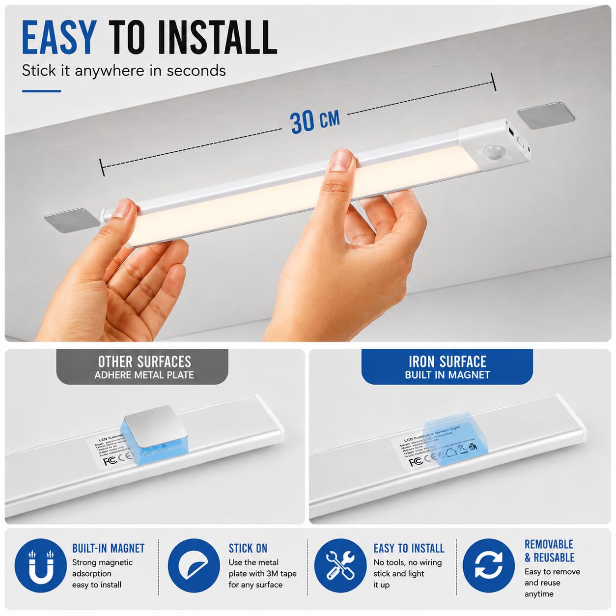 Gesto Motion Sensor Closet Light - Rechargeable & Dimming -7 Gesto Motion Sensor Closet Light - Rechargeable & Dimming -7