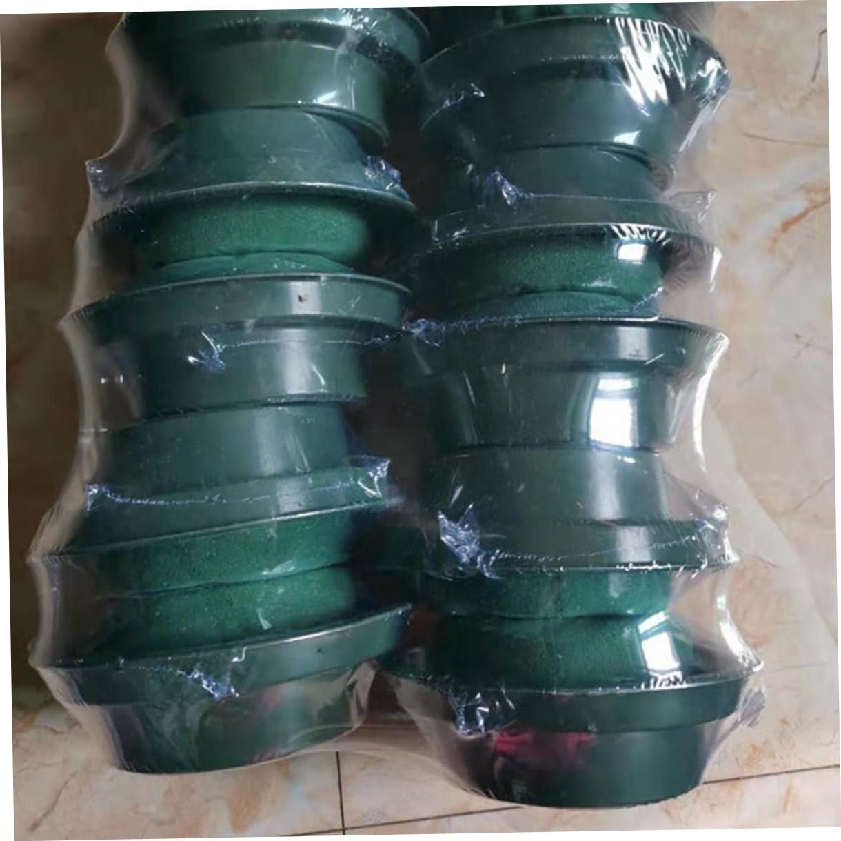 PLAFOPE Lot de 12 Blocs de Mousse Ronde Verte Haute Densité en Résine PP pour Compositions Florales DIY et Décoration, pour Fleuristes