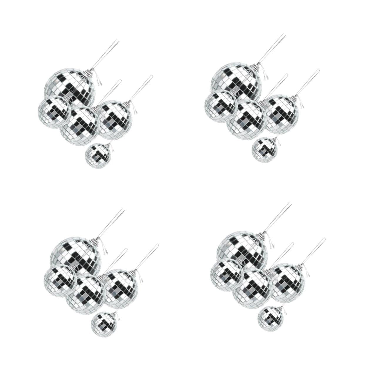 Cabilock 4 Juegos Bola De Discoteca Plateada Bolas De Discoteca Profesionales Mini Bolas De Discoteca Pendientes De Espejo Remolinos De Discoteca Luces De Discoteca Decoraciones 36 Uds * 4
