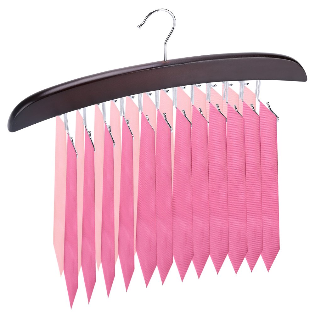 24 Ganci Portacravatte Rotante Attaccapanni per Cravatta Cinghia per Cravatte Titolare Fermacravatte Armadio Storage Organizer Ganci per Rastrelliere per Cinture Cravatte Cappelli (Dark Red)