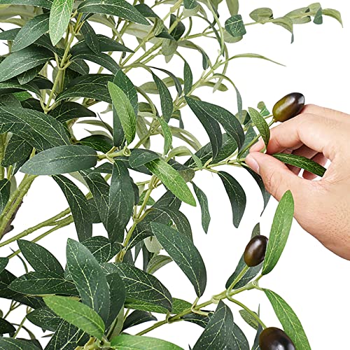 Haispring Artificial Olive Tree 5Ft (60'') Tall Fake Plants Suitable For Modern Living Rooms Home Office Indoor & Outdoor Garden Decor, Nearly Natural Silk Tree For Housewarming Gift #TOP1