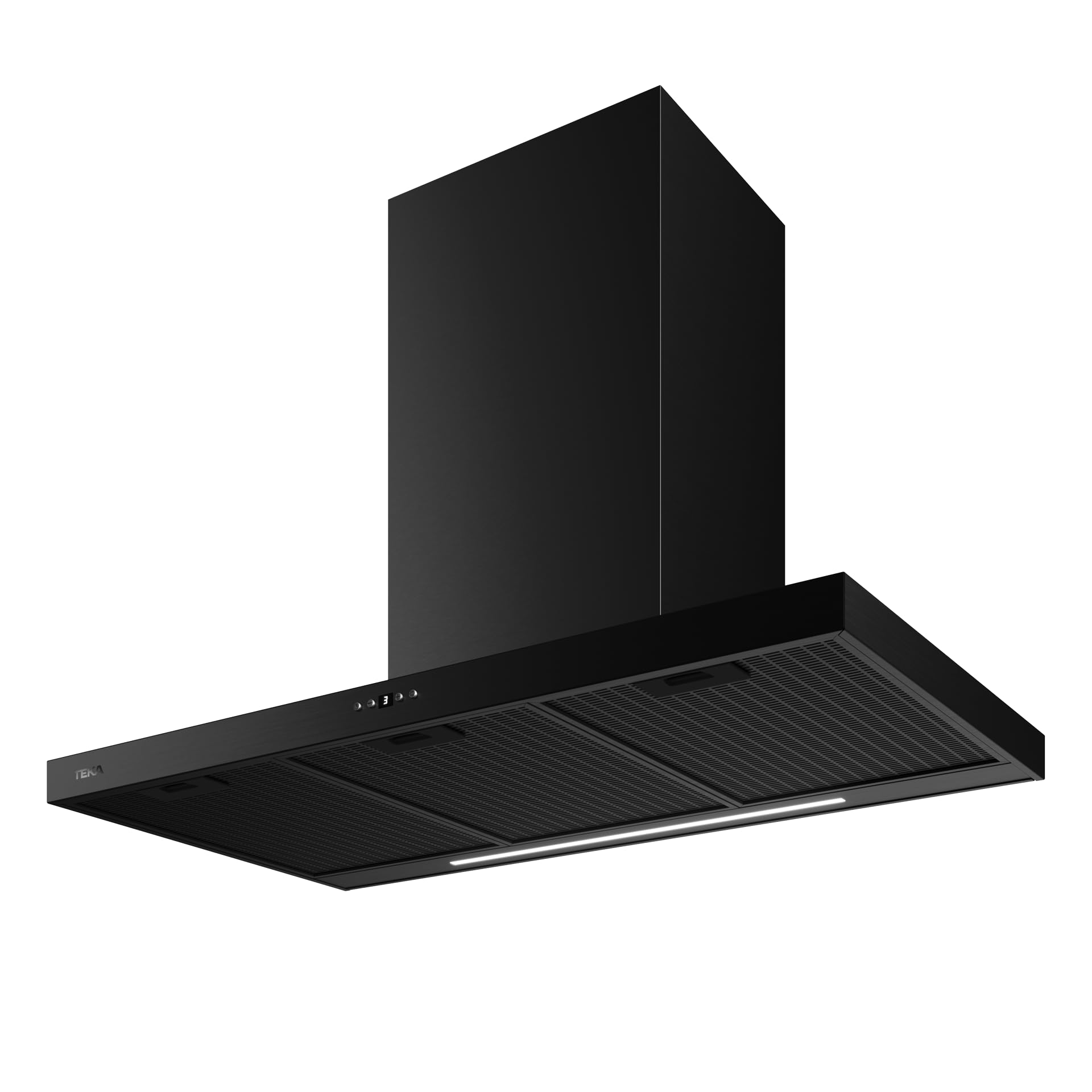TEKA Campana Extractora de Pared 90 cm, 4 Velocidades, Temporizador, Motor Doble Turbina EcoPower, Revestimiento Negro, DSH 986 BK