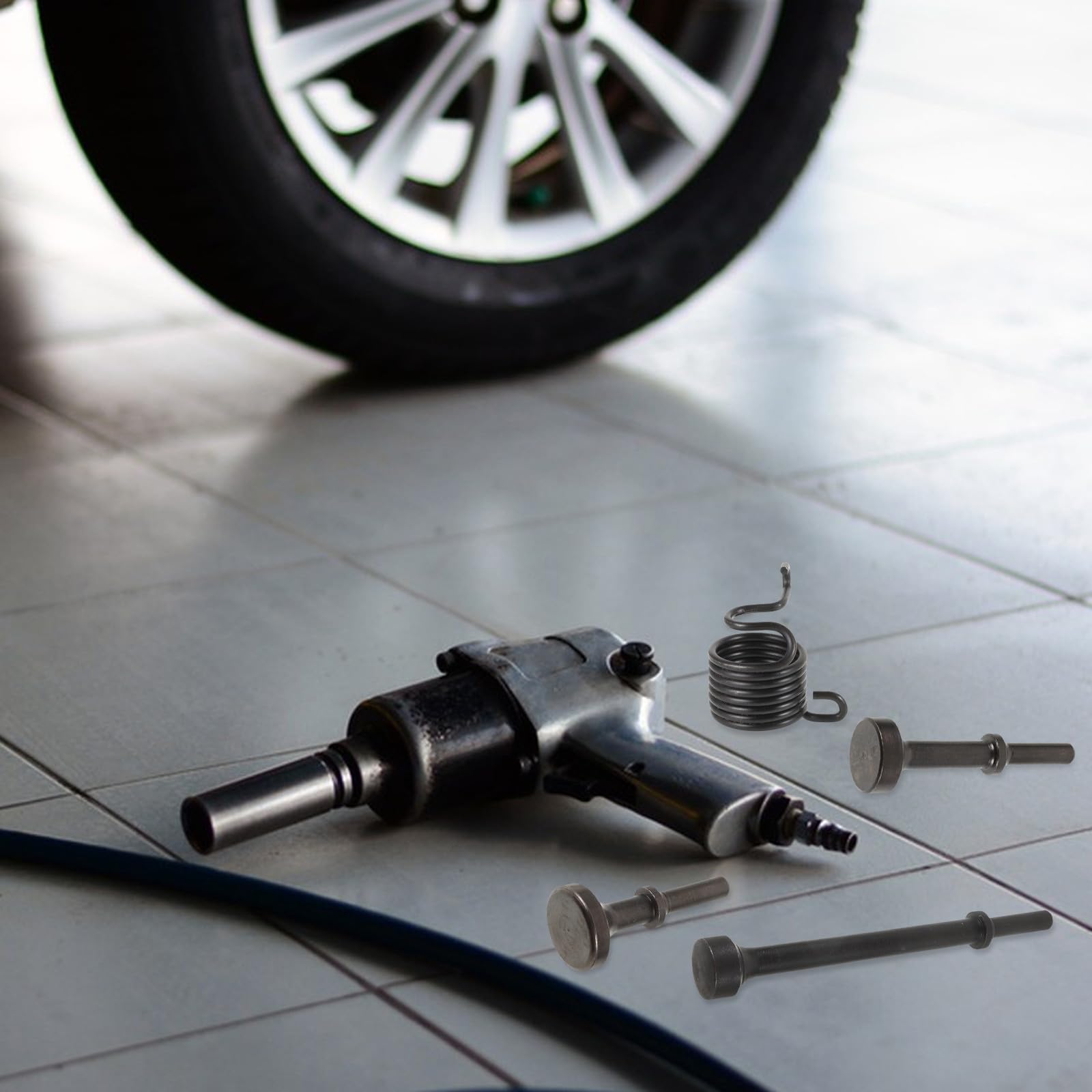 Toddmomy Set Punte per Martello Pneumatico Scalpelli, Accessori per Trapano ad Aria Compressa, Kit Utensili Portatile per Foratura e Scalpellatura Professionale