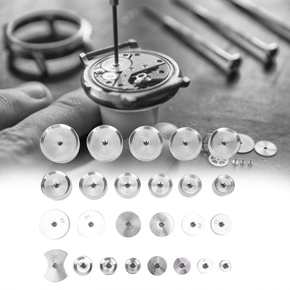 25-teiliges Uhren-Presswerkzeug-Set, Uhrengehäuse-Aluminiumschließer-Presswerkzeuge, professionelle Uhrenreparaturwerkzeug-Verschließmaschine Zubehör Rückengehäuse-Presswerkzeuge