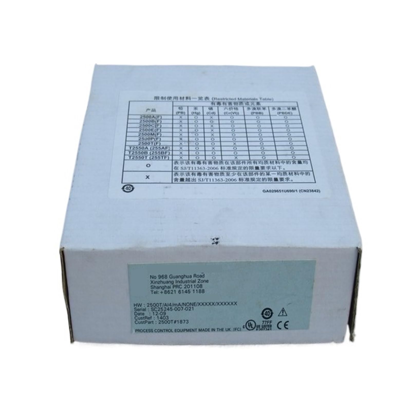 Regulator temperatury termostatu 2500T/AI4/mA/NONE/XXXXX/XXXXXX do laboratoriów przemysłowych itp