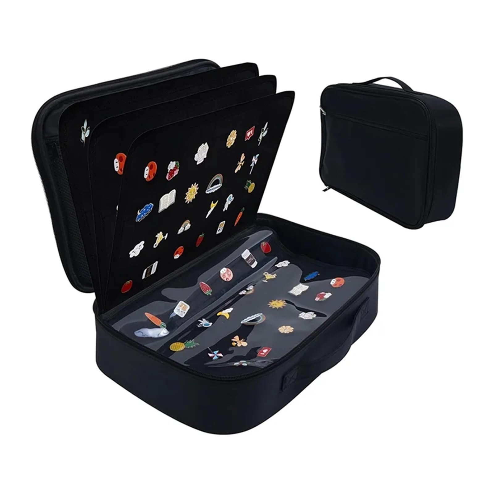 Emaille-Pin-Display-Buch, Emaille-Pin-Display-Tasche, Transaktionsbuch, 12-seitige Sammelnadel, Aufbewahrungsbox, geeignet für Größen