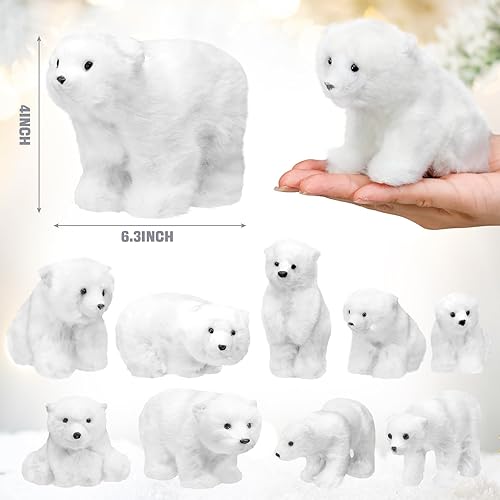Miniatura 2 de Yinder Adorno navideño de oso polar blanco, adornos de Navidad rústicos y bonitos, decoración de oso polar colgante, decoraciones de Navidad,