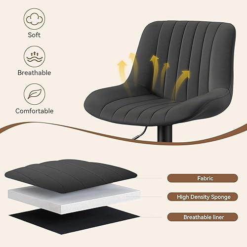 Miniatura 3 de Nalupatio Juego de 2 taburetes de bar, taburetes de bar giratorios modernos y ajustables con respaldo, sillas de isla de tela de rendimiento de