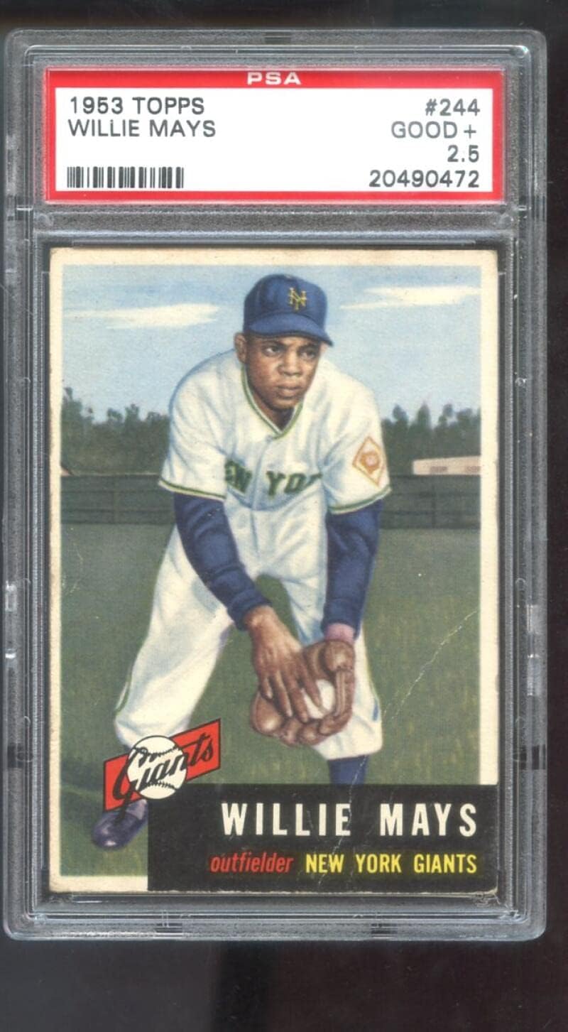 1953 Topps #244 Willie Mays PSA 2.5 Graded Baseball Card MLB New York Giants