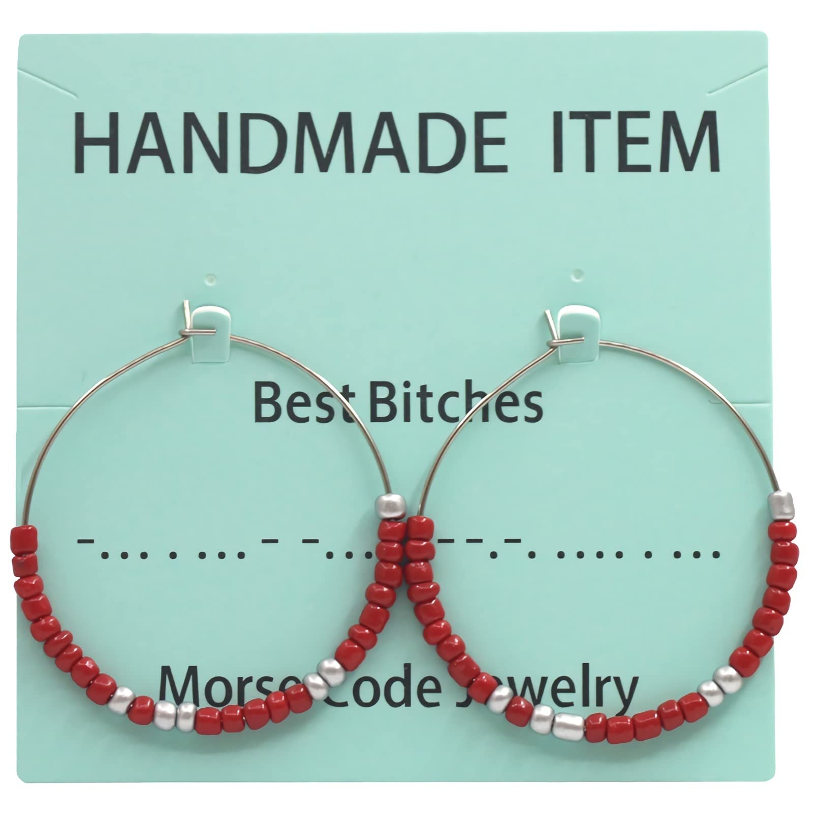 Stainless Steel Morse Code Hoop Earrings For Women Best Friends Inspirational Gifts For Teen Girls Day Christmas Couples Distance Matching Jewelry