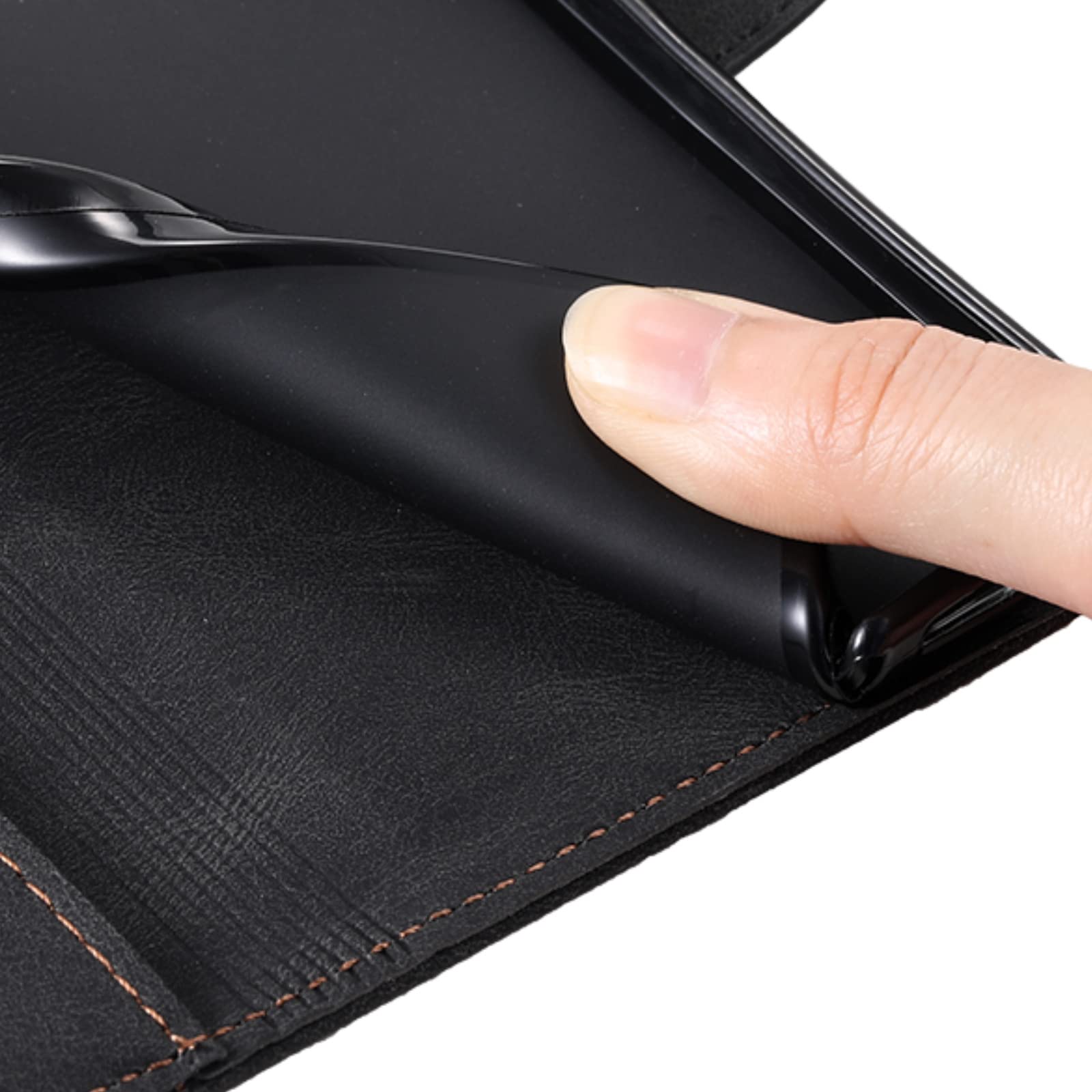 LTL Etui do iPhone 13 Mini/13/13 Pro/13 Pro Max, skóra PU pokrowiec z klapką z przegródką na karty, pasek na nadgarstek, magnetyczne zamknięcie, wbudowana podpórka etui ochronne, czarne, 13 Pro 6,1"