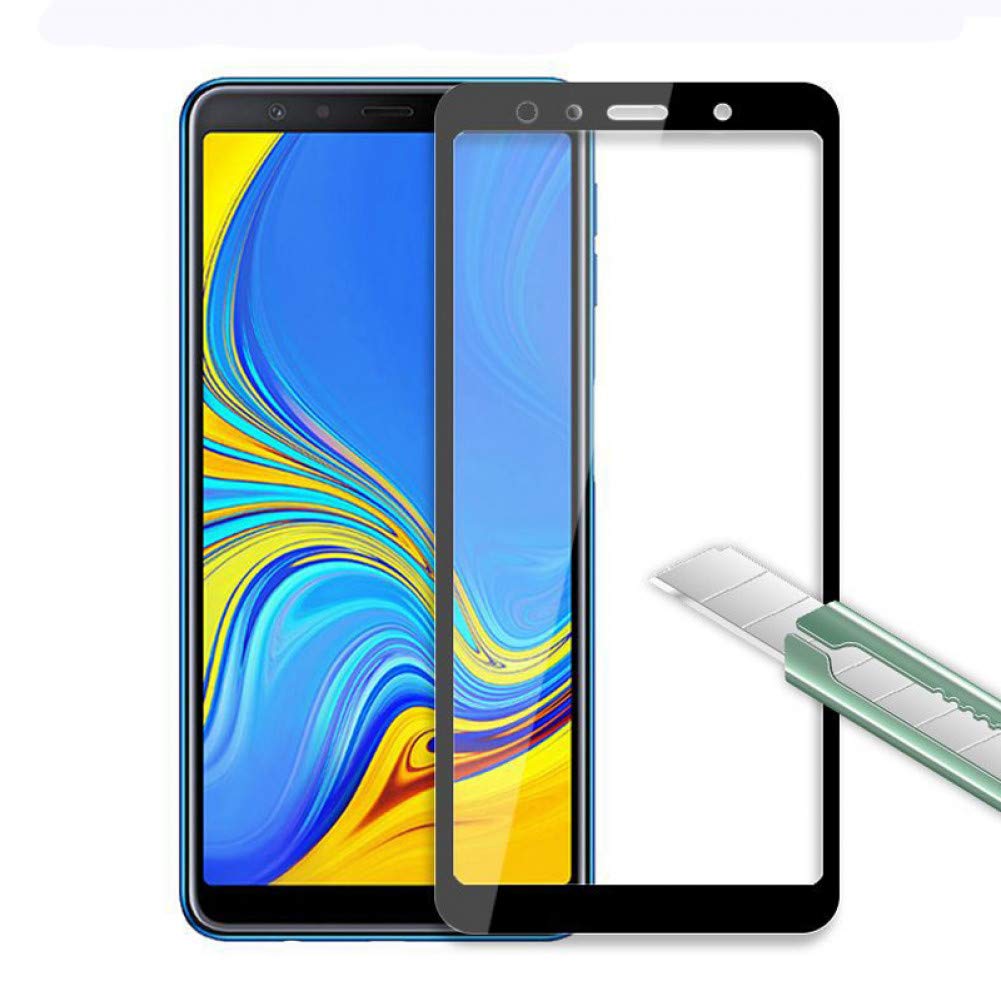 BJHYN 2PCS For Full Cover Tempered Glass Screen Protector For Samsung Galaxy A9S A9 A7 2018 A8 A6 J4 J6 Plus J2 Pro J3 J7 J8 2018 Front Film,For J2 Pro 2018,Black