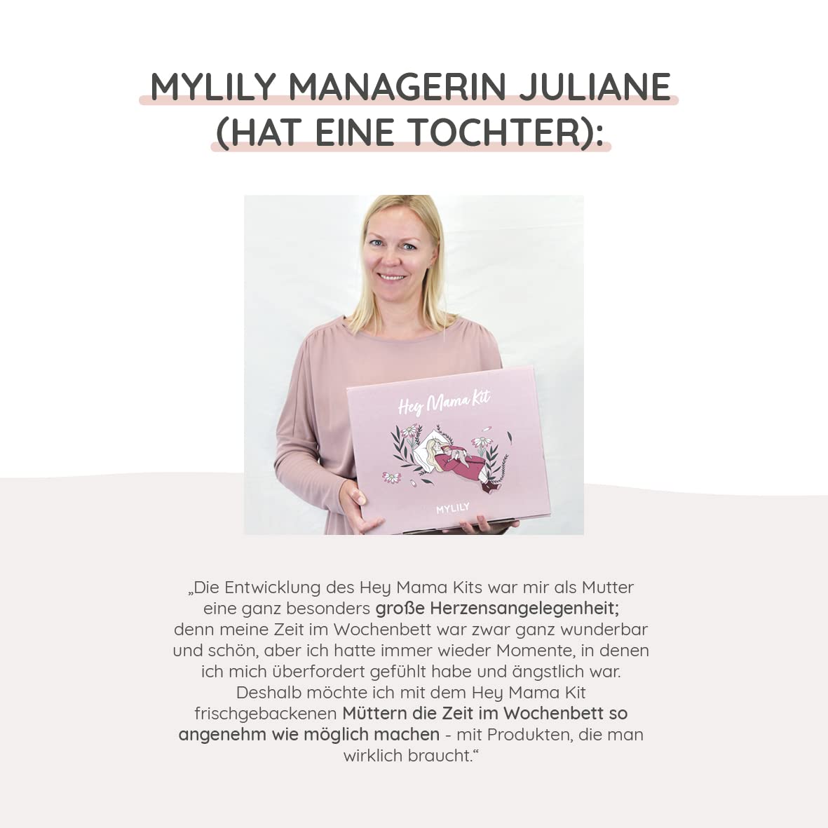 MYLILY® Hey Mama Kit I Mama Box dla kobiet w ciąży, wkładki do łóżka tygodniowego i akcesoria do łóżka tygodniowego, prezent dla przyszłej mamy, opracowany z położnymi, substancje odżywcze, z książką tygodniową (standard)