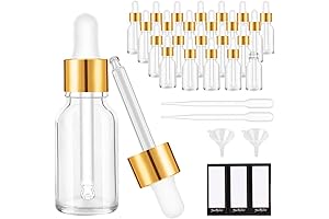 PrettyCare Eye Dropper Bottle - Essential Oil Bottles Equipped with Pipettes and Labels
