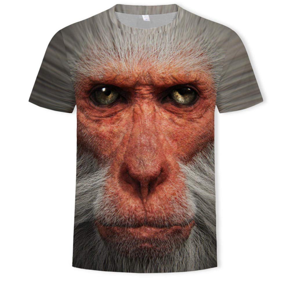 SunxciastSummer Men T-Shirts 3D Print Animal Monkey T Shirt Short Sleeve Monkey Casual Tops Tees Men'S Clothing