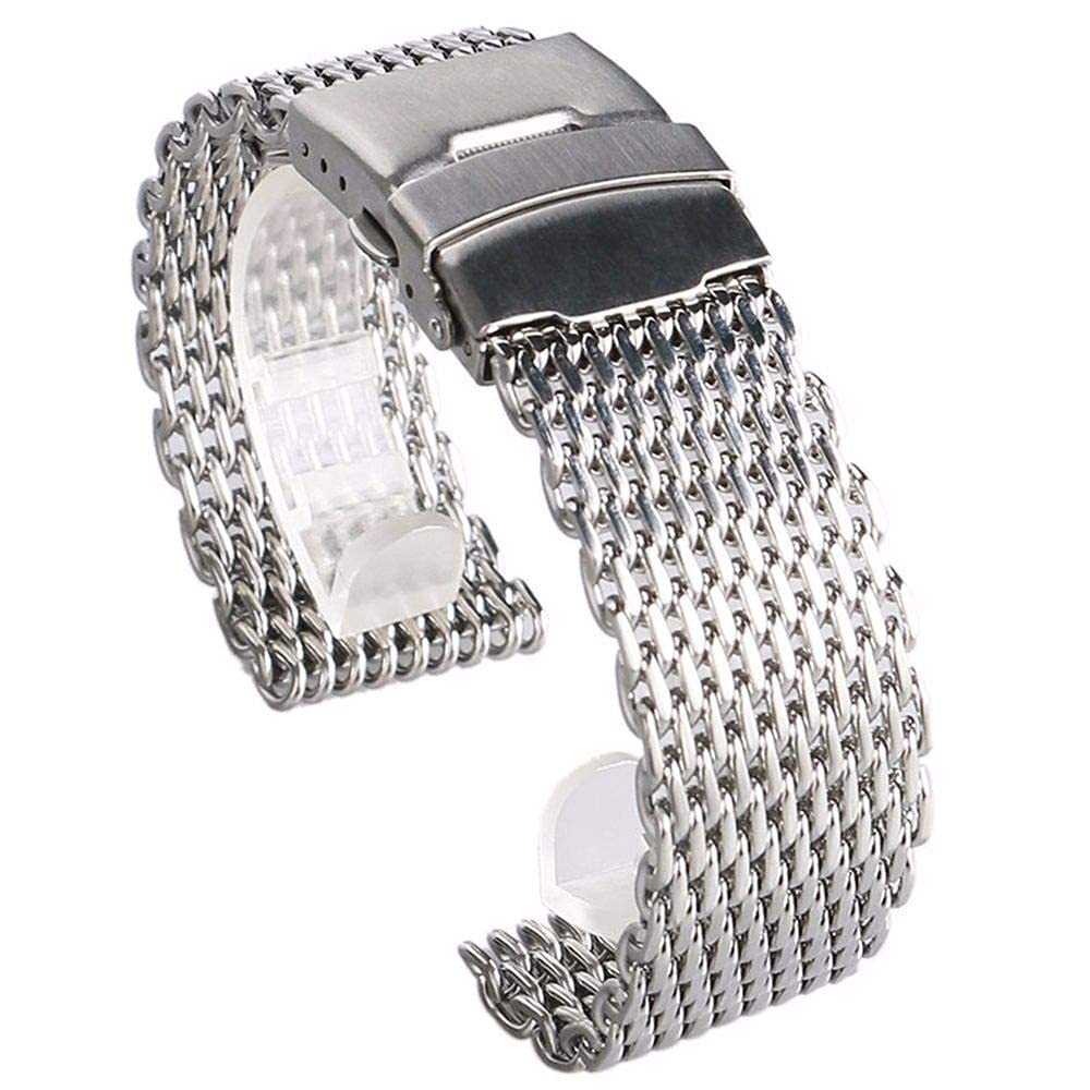 Bracelet En Maille Dacier Inoxydable Avec Boucle à Dégagement Rapide