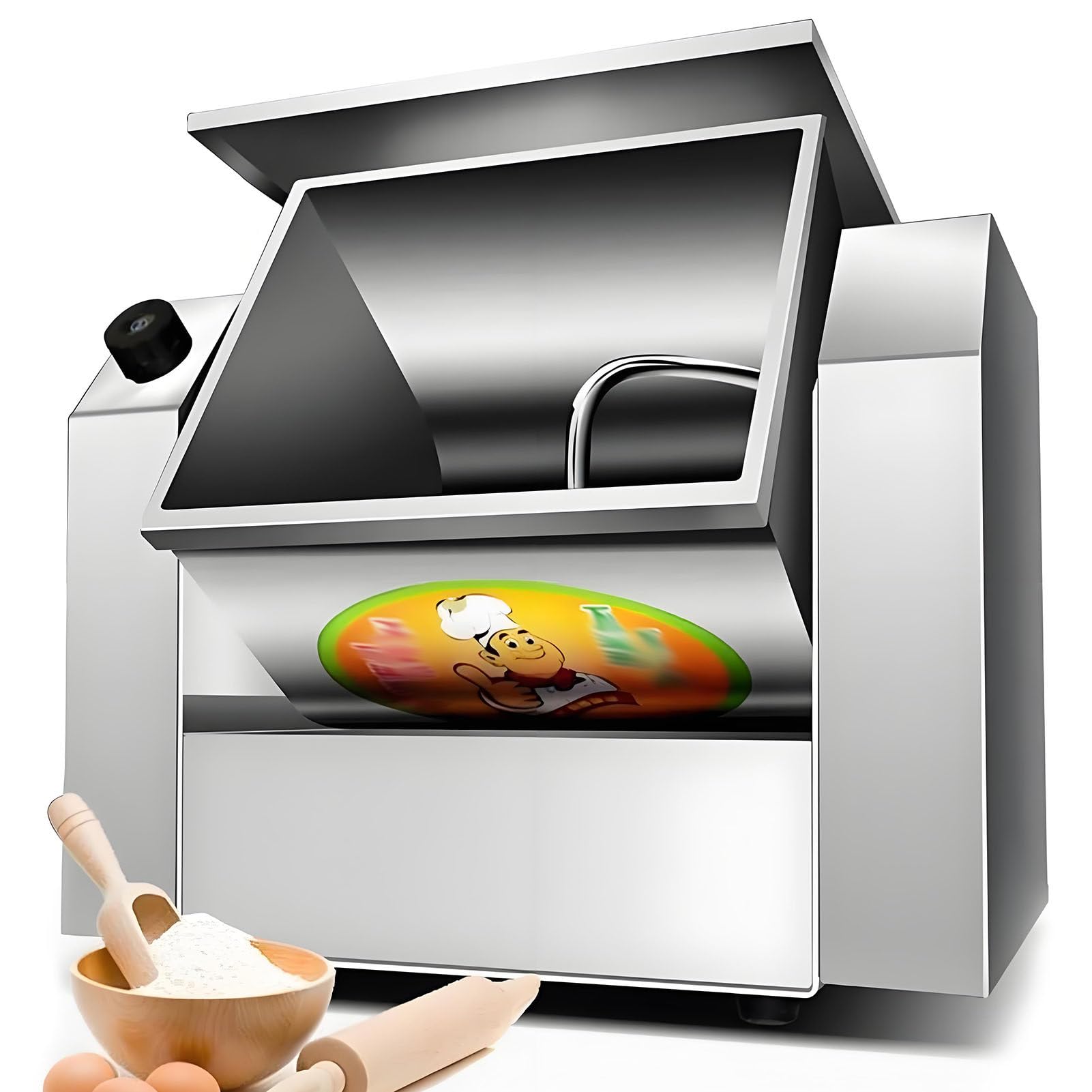 Commercial Dough Mixer, 1100W/1500W Electric Stainless Steel Flour-Mixing Machine, 30kg/50kg/75kg/85kg/h Professional Dough Kneading Machine with Timer Included, for Making Pasta Pizza 8.5kg