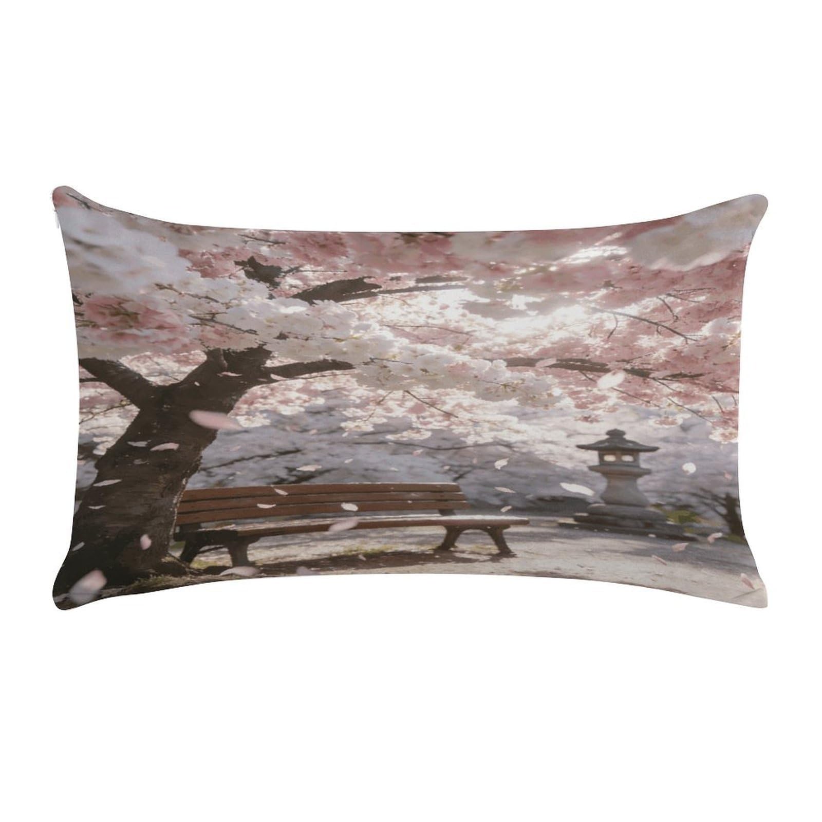Fodpand Style Japanese Sakura Pillow Cases Set Of 1 Extra Soft Pillow Protectors With Hidden Zipper Perfect For Hotels, Guest Rooms,Bedroom 12X20 Inches Pillows Not Included