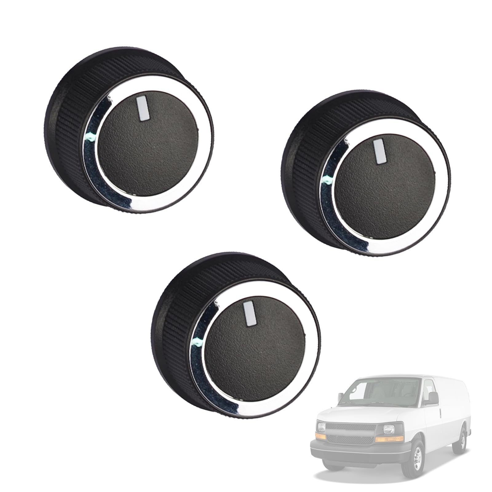3pcs 84793085 84141127 AC Temperature Control Knob Compatible with Chevrolet Express 2008-2021 & GMC Savana 2008-2017