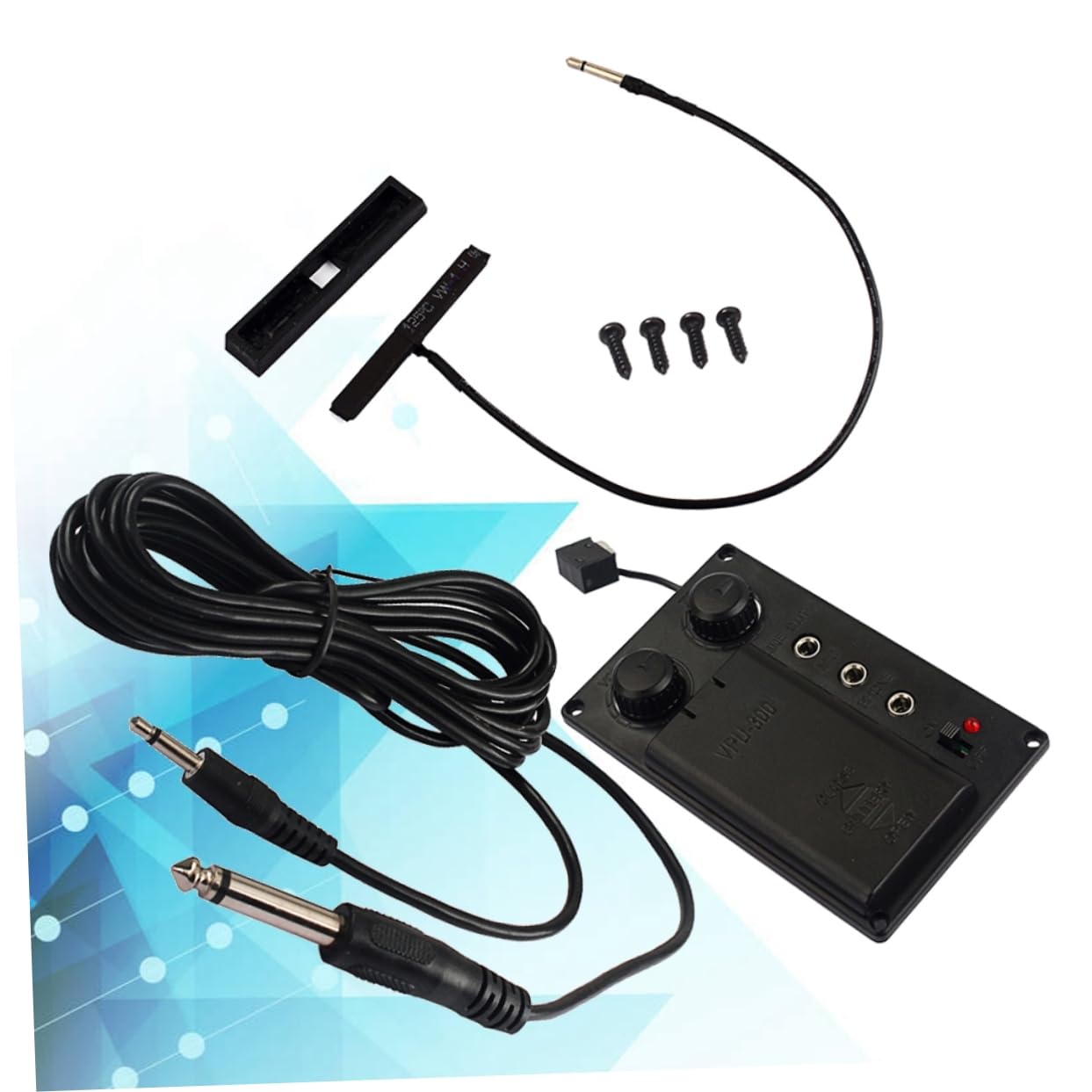 BESPORTBLE 1 Set Violin Equalizer Preamp Pickup Eq with Piezo Electric Accessory Tone Control Noise Suppression Portable Design for Electric Violin Includes Output Cable
