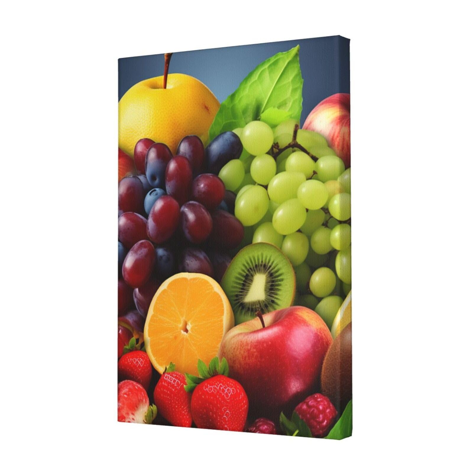 KLOPH Fruits Canvas Wall Art for Living Room 12"x18" Modern Artwork Painting for Bathroom Hanging Canvas Prints Aesthetic Wallart for Bedroom Kitchen Office Wall Decor