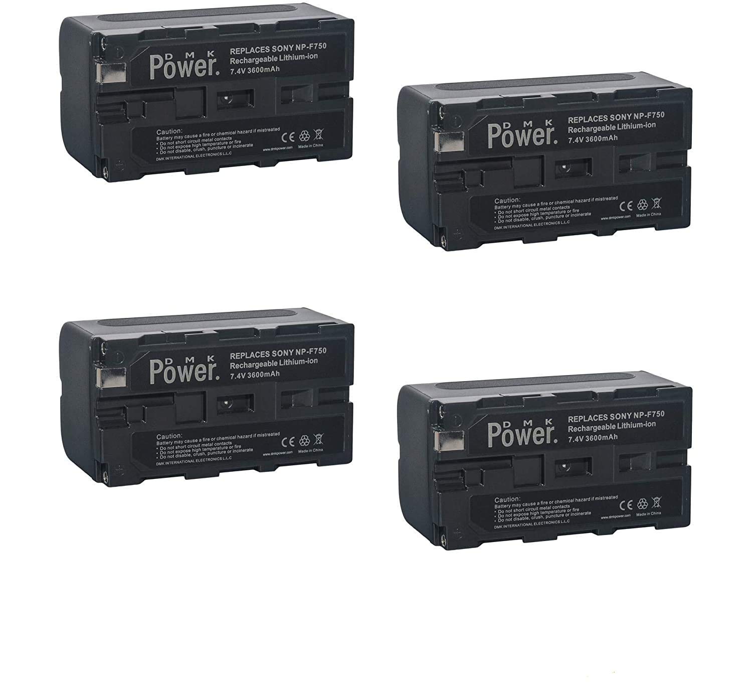DMK Power 4pcs NP-F750 Battery 3600mAh for LED Video Light and Monitor only
