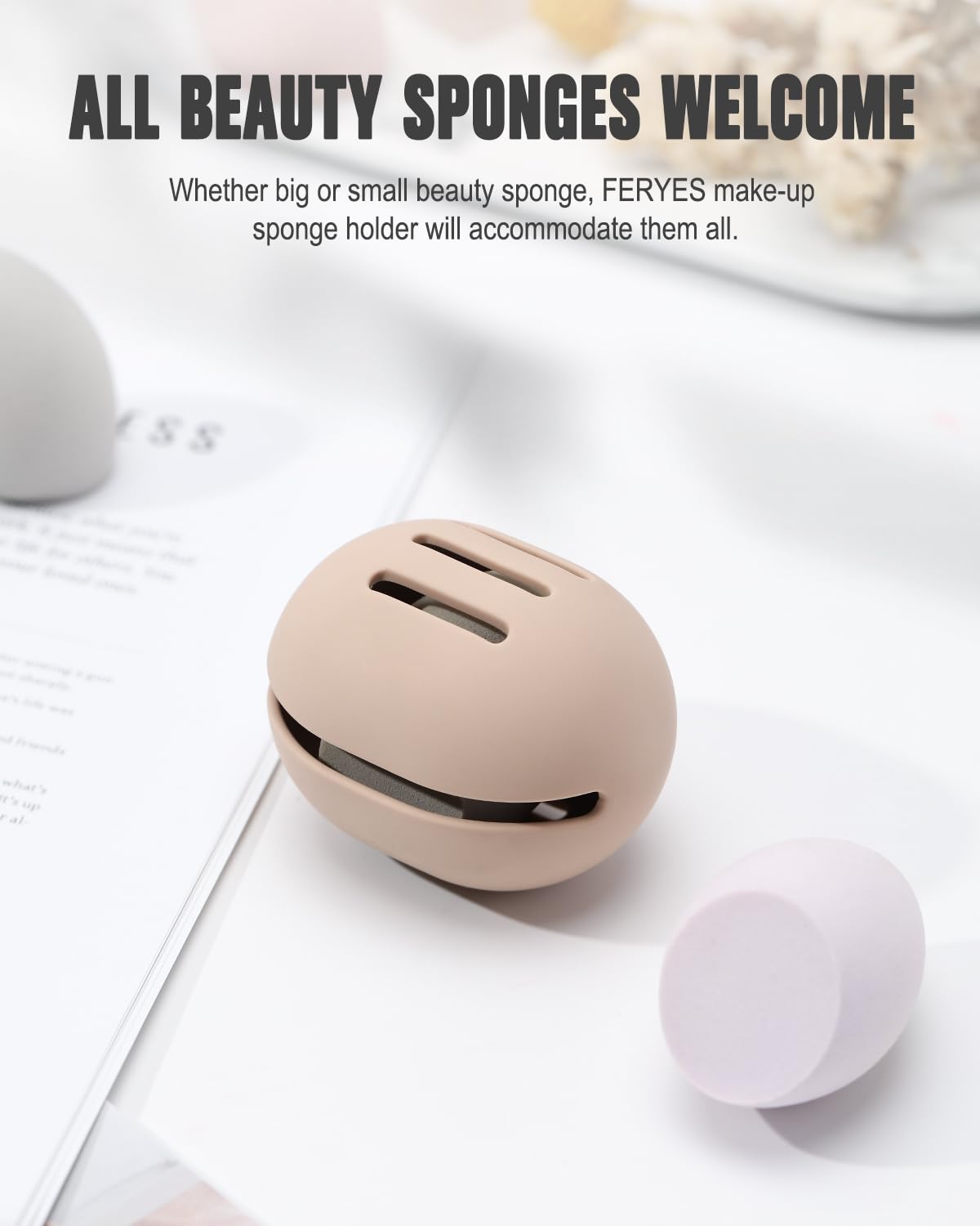 FERYES 2 PCS Make-up Schwammhalter - Silikon Beauty Blender Etui Make-up Schwammhalter für die Reise