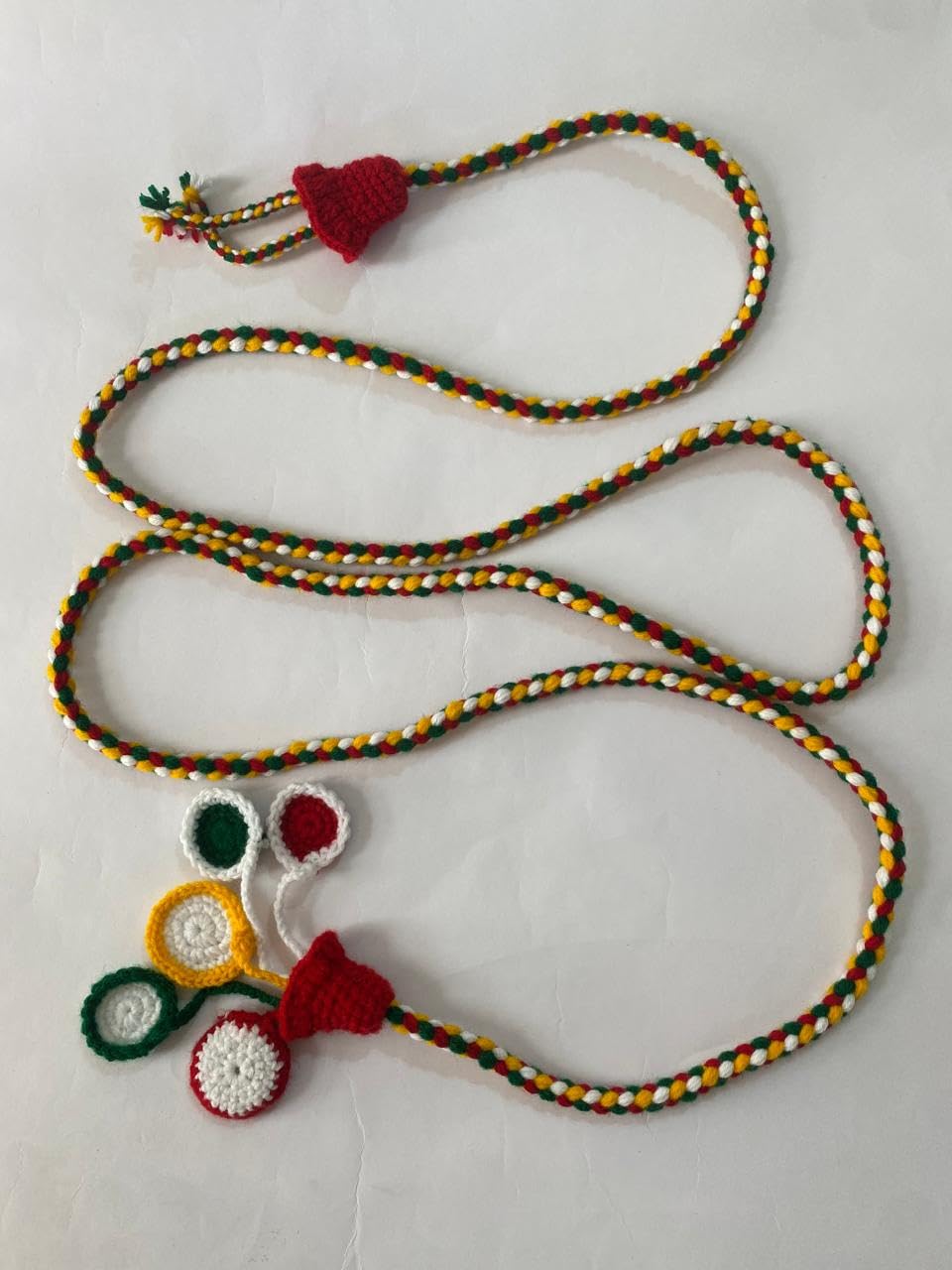 Hand Made Woolen Ghodiyu Dori for Babies Cradle Decorative Lace Zula and Woolen Cradle for Born Baby(Multi)-image-40