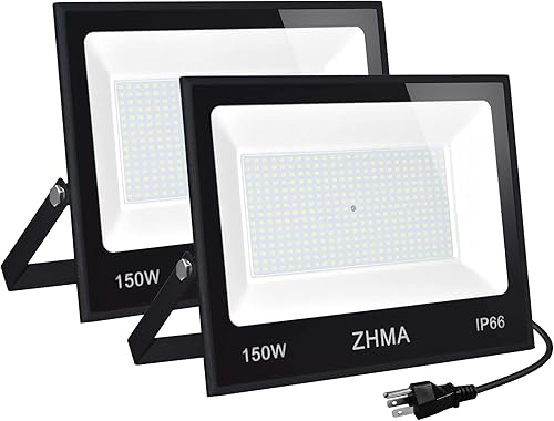 Paquete de 2 luces LED de 150 W para exteriores, 12000 lm, luz de trabajo súper brillante, luces de trabajo LED impermeables IP66, luz diurna blanca