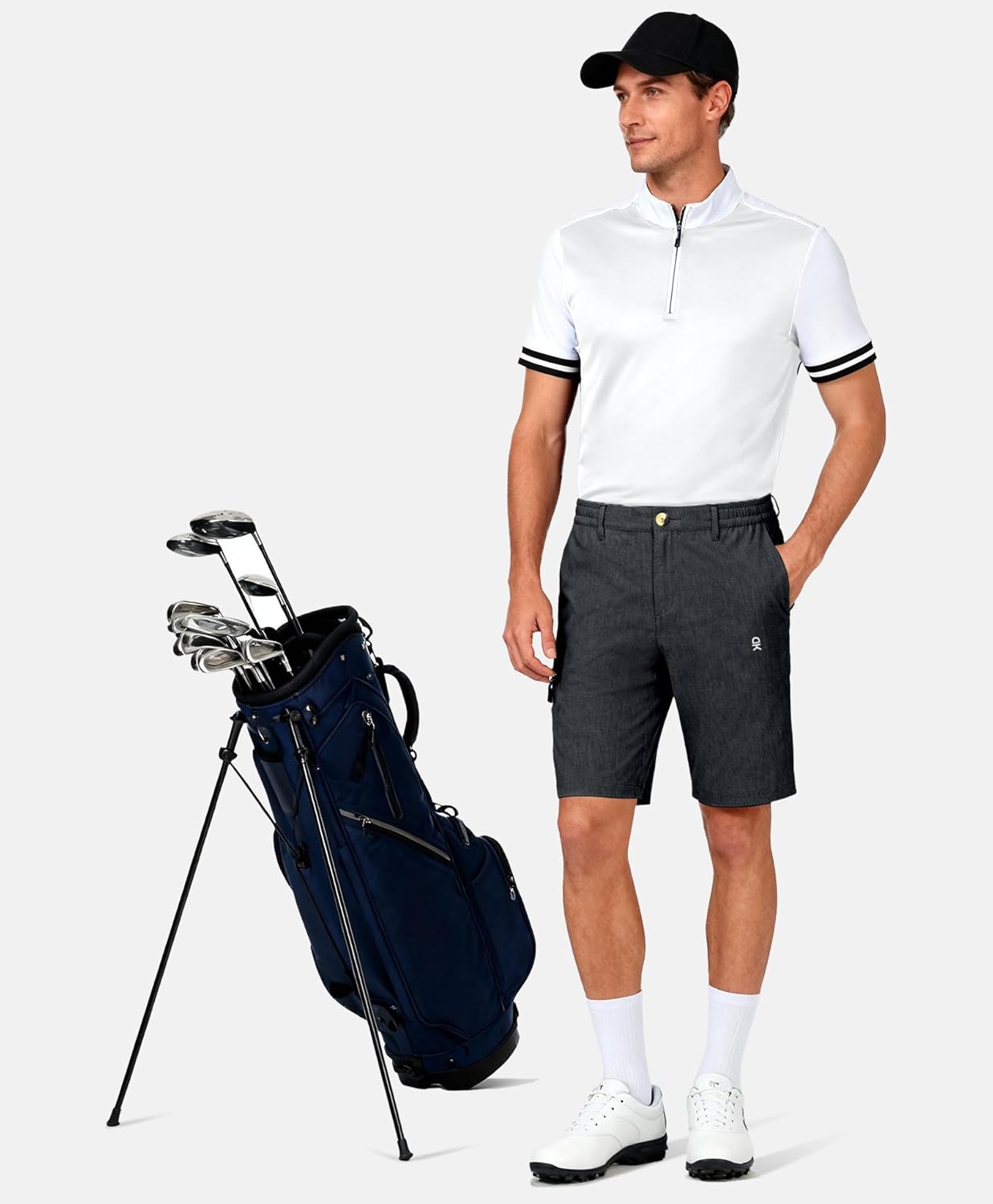 Little Donkey Andy Men's Golf Shorts Quick Dry Lightweight Breathable Casual Short with Elastic Waist 3 Pockets for Hiking