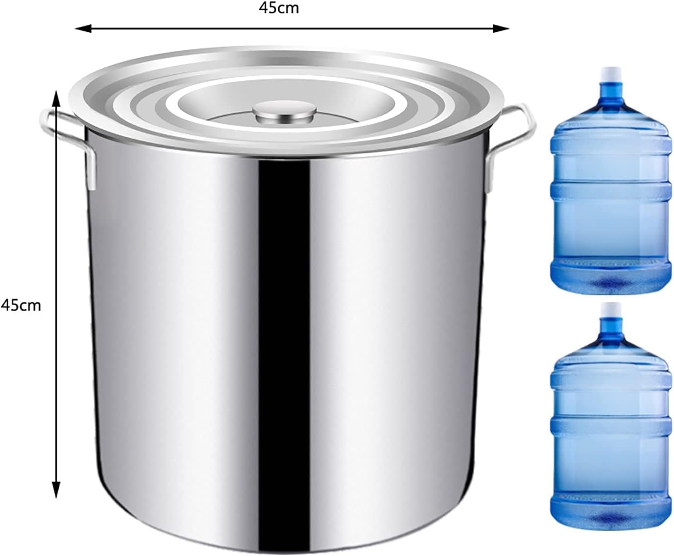 Stockpot Grande casserole profonde en acier inoxydable compatible induction Capacité 100 l
