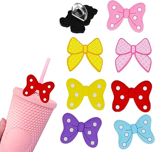 Cubierta de paja de silicona para vasos, pajitas reutilizables, lindas puntas de popote (cubierta de paja de monstruo9 unidades)