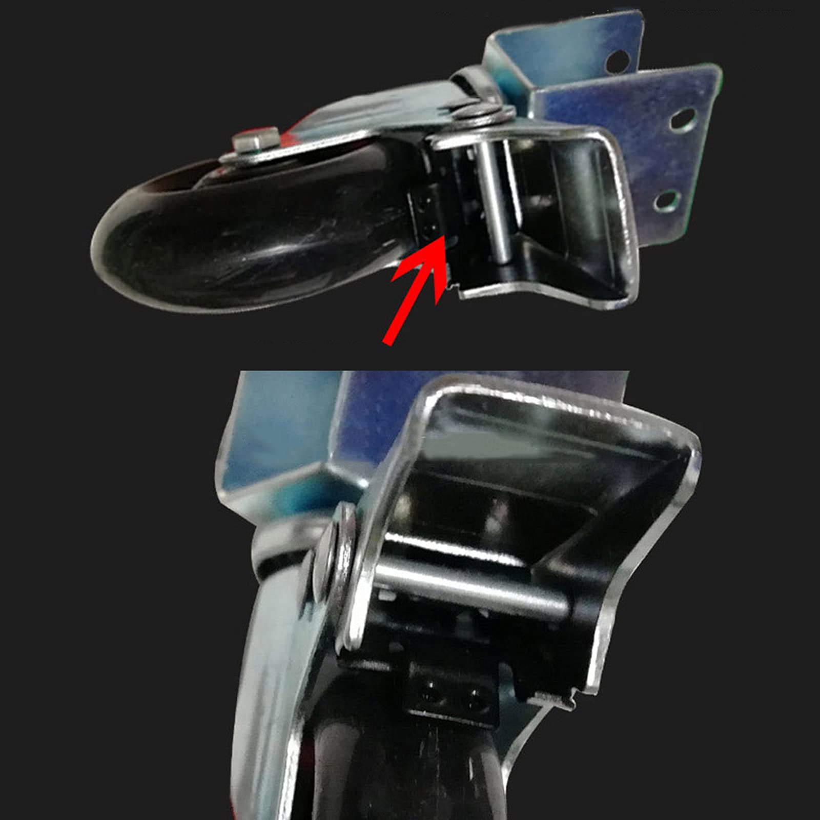 Ruote per mobili, ruote girevoli in PU da 3 pollici da 75 mm con freno, ruote mute a doppio cuscinetto a forma di U per gambe di sedie, portafiori, culle, carrello, tavolo - 2 pezzi