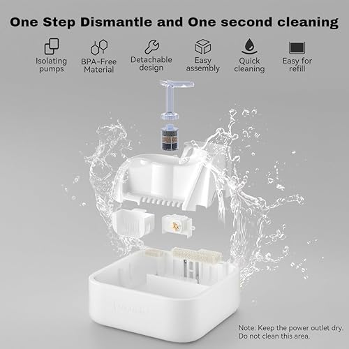 Miniatura 7 de Fuente de agua para perros y gatos, diseño automático de 3 etapas para múltiples mascotas, dispensador de agua para beber, fuente de cascada,