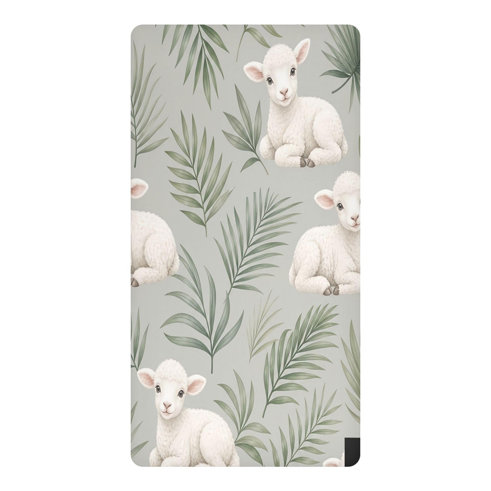 BOESI Lamb Pattern Waterproof Crib Sheet,Fitted Mattress Protector