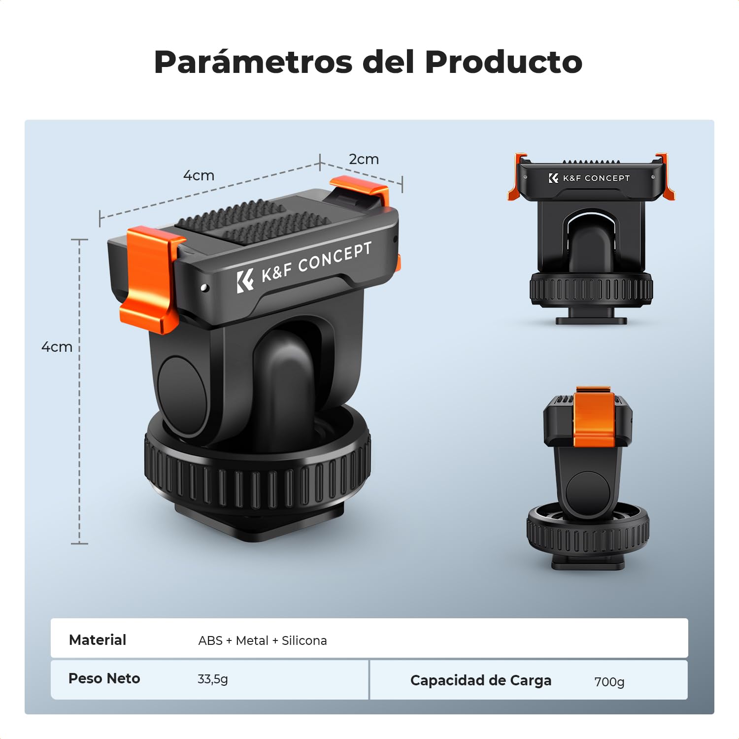 K&F Concept Soporte Adaptador Magnético con Zapata Fría para dji Osmo 360, Action 5 Pro, Adaptador Soporte de Expansión con Zapata Fría, Rosca 1/4" Compatible con dji Osmo 360, Action 5 Pro/4/3