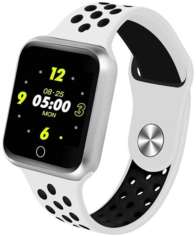 Smart Watch Nylon Sport Band Smart Watches Smart Watch Pedometer Heart Rate Blood Pressure Monitor Smartwatch IP 67 Water of Smart Watches for Men Women@White_Black_2_China ساعة ذكية