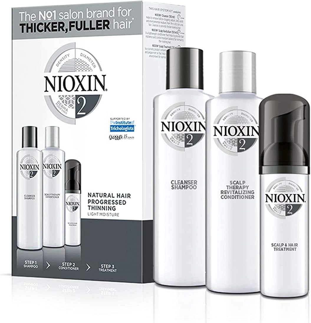 NIOXIN System 2 Trio Pack, Cleanser Shampoo + Scalp Therapy