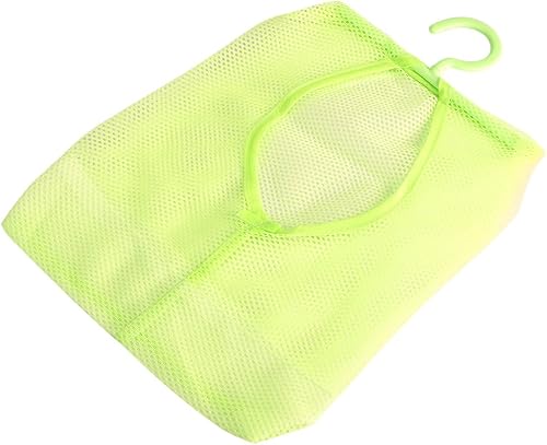 Vista 7 de Bolsa de malla colgante con percha, organizador de almacenamiento multiusos para calcetines y ropa interior para baño y armario (verde)