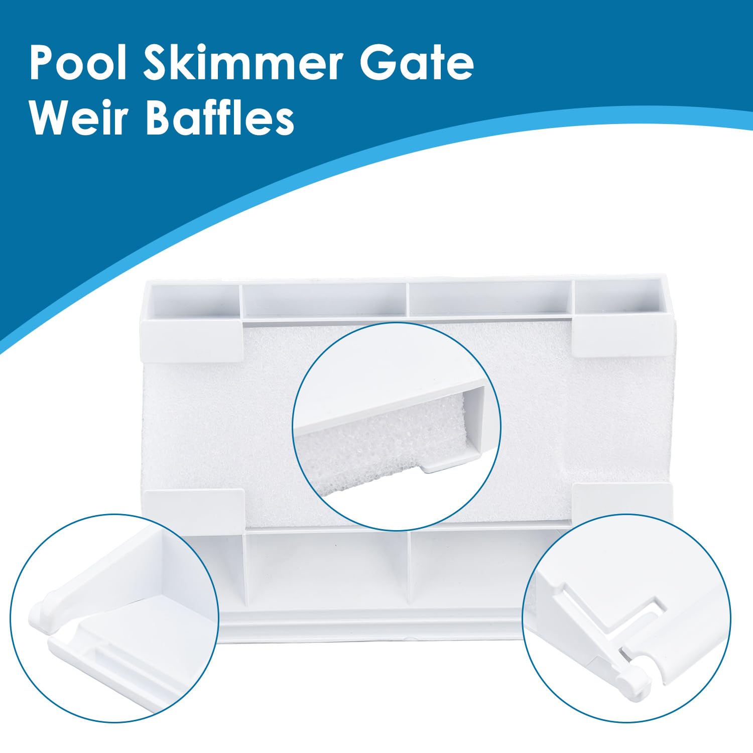 Buachois 2 Pièces Volet de Skimmer Piscine, 19.5 x 14 cm Piscine Filtre écumoire Porte Déversoir pour Skimmer, Déflecteur de Déversoir de Porte de Piscine, Piscine écumoire Clapet Porte pour Piscine
