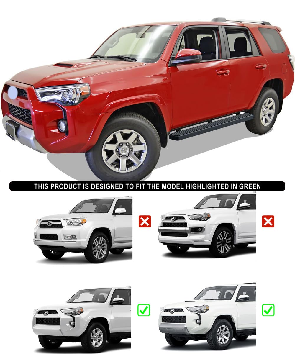 APS Running Boards 5 inches Matte Black Compatible with Toyota 4Runner 2014-2024 SR5 & 14-24 TRD Pro & 17-24 TRD Off-Road Stainless Steel (Nerf Bars Side Steps Side Bars)