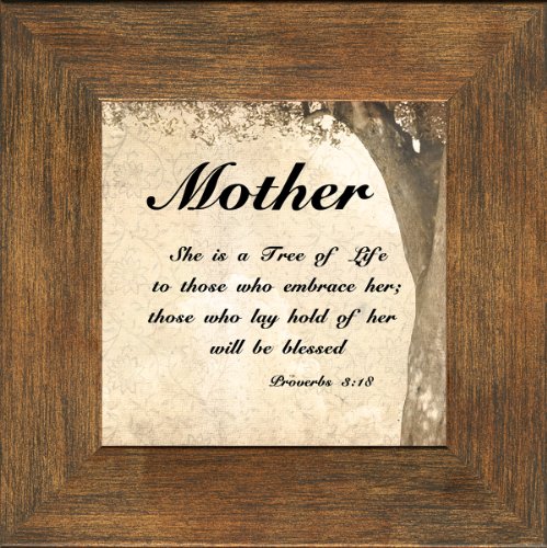 Mother Inspirational Saying Framed Gift for Encouragement and Appreciation for Mother’s Day, Valentines Day, or Birthday. Easel Back for Desktop Standing.