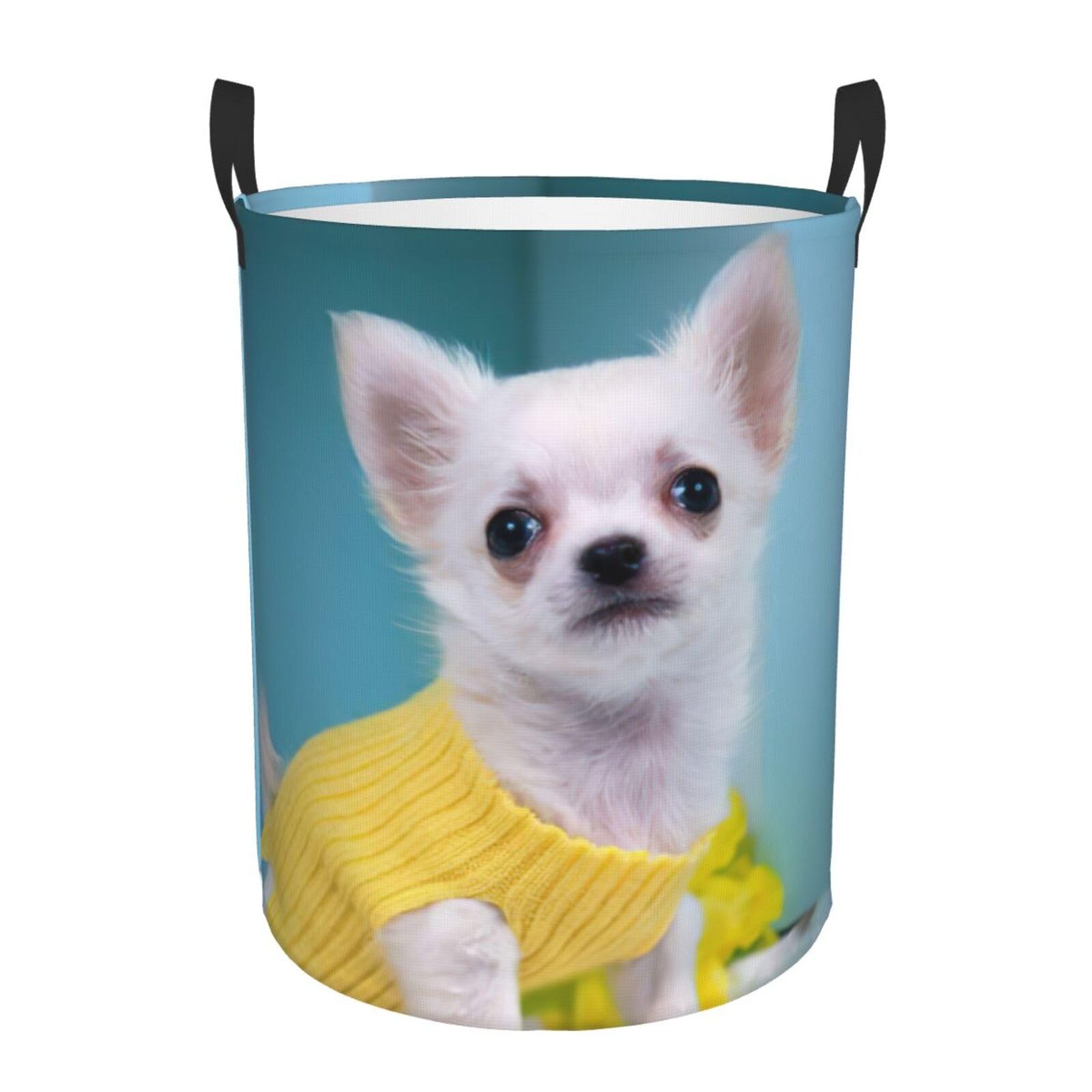 Sac à linge rond Chihuahua mignon pour une buanderie chaleureuse et ordonnée