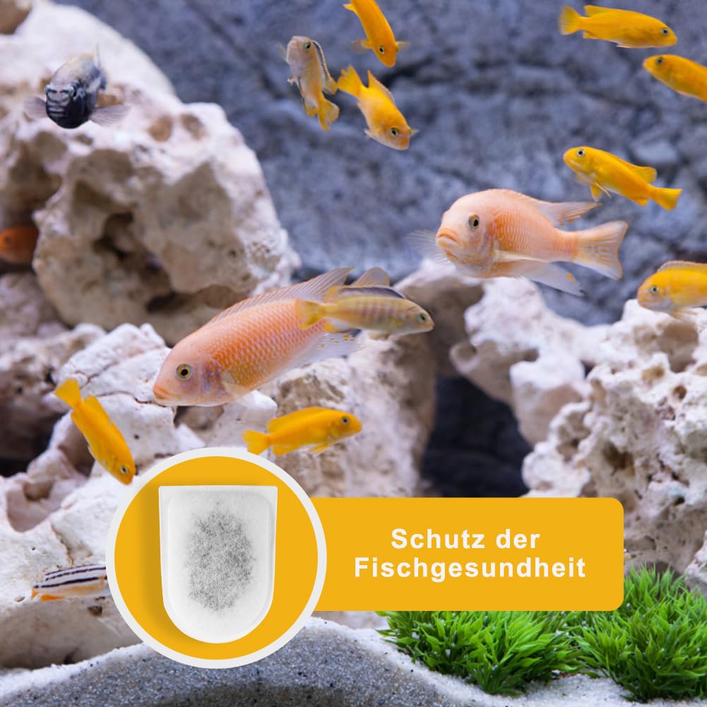 10 pezzi per Tetra EasyCrystal Filter Pack C600, sacchetti filtro con tecnologia di filtrazione a 4 strati, carbone attivo, zeolite e cotone, efficace purificazione dell'acqua e lunga durata