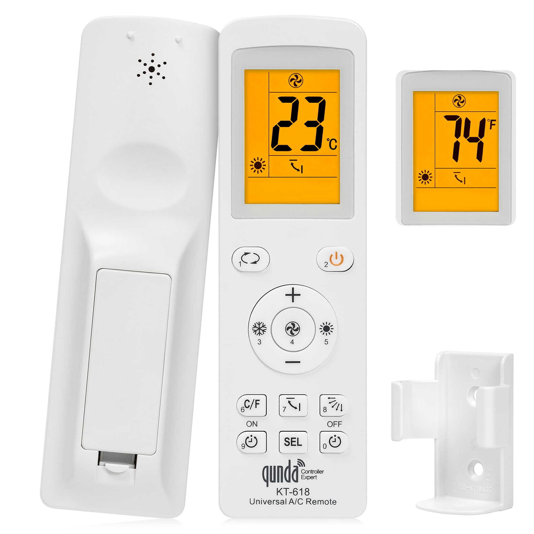 Backlit Universal A/C Remote for Mini-Split Air Conditioning with Holder